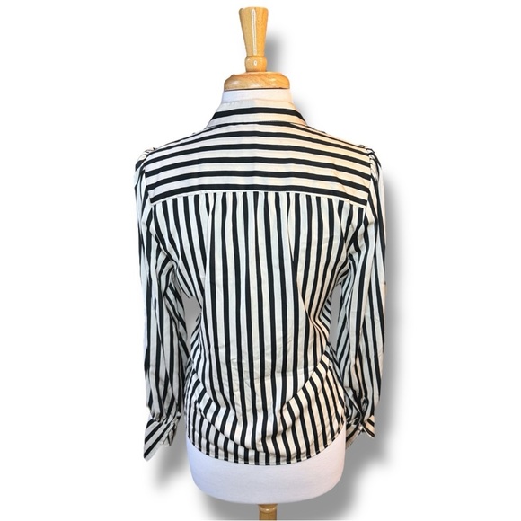 Banana Republic Black and White Striped Blouse - Picture 3 of 4